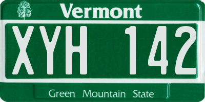 VT license plate XYH142