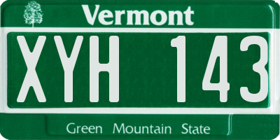 VT license plate XYH143