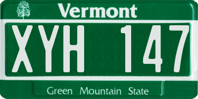 VT license plate XYH147