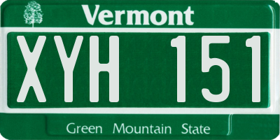 VT license plate XYH151