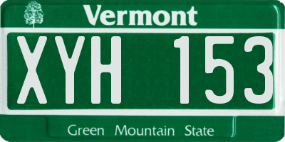 VT license plate XYH153