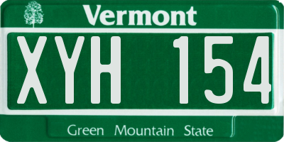 VT license plate XYH154