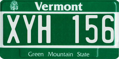 VT license plate XYH156