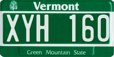 VT license plate XYH160