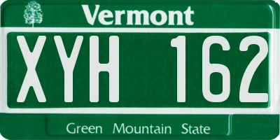 VT license plate XYH162