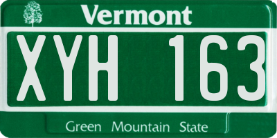 VT license plate XYH163