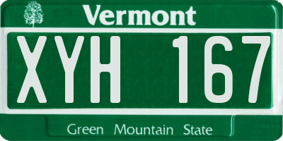 VT license plate XYH167