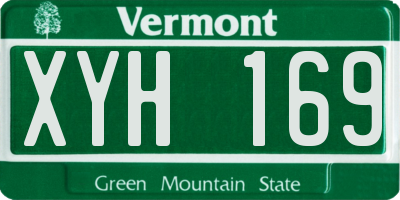 VT license plate XYH169