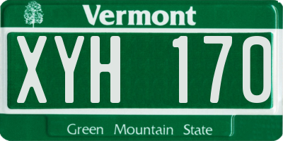 VT license plate XYH170