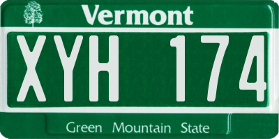 VT license plate XYH174