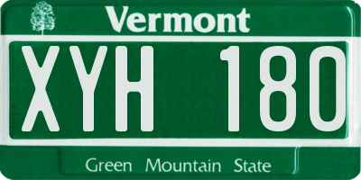 VT license plate XYH180