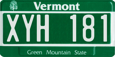 VT license plate XYH181