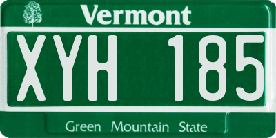 VT license plate XYH185