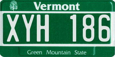 VT license plate XYH186