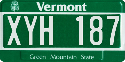 VT license plate XYH187