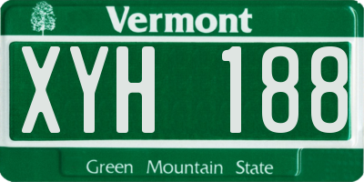 VT license plate XYH188