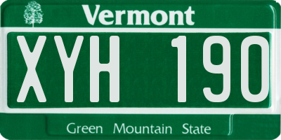 VT license plate XYH190