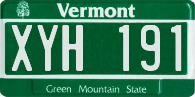 VT license plate XYH191