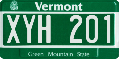 VT license plate XYH201