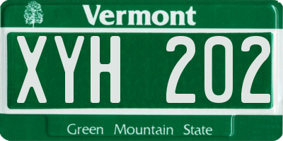 VT license plate XYH202