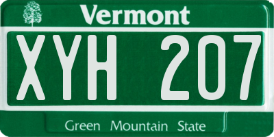 VT license plate XYH207