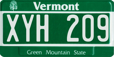 VT license plate XYH209