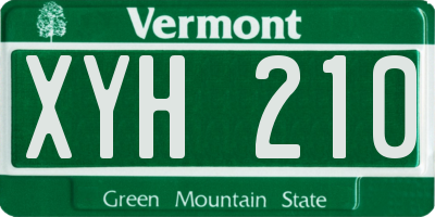 VT license plate XYH210