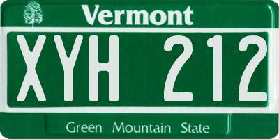 VT license plate XYH212