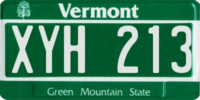 VT license plate XYH213