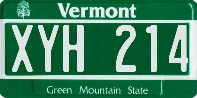 VT license plate XYH214