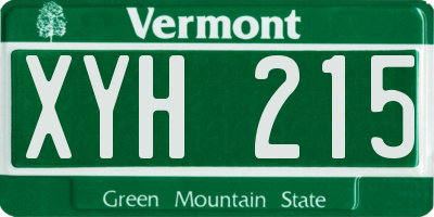 VT license plate XYH215