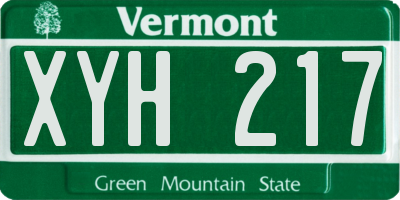 VT license plate XYH217