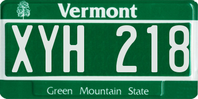 VT license plate XYH218