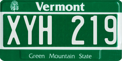 VT license plate XYH219