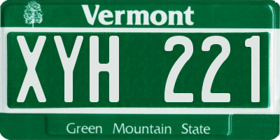 VT license plate XYH221