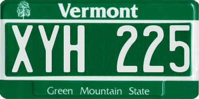 VT license plate XYH225