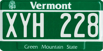 VT license plate XYH228