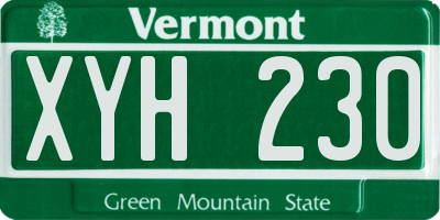 VT license plate XYH230