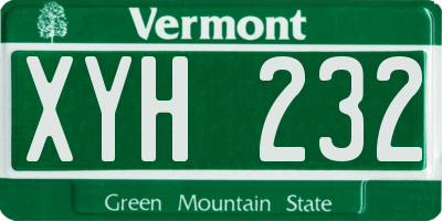 VT license plate XYH232