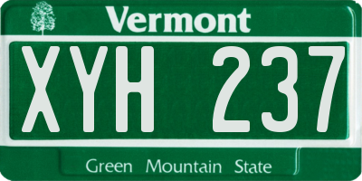 VT license plate XYH237