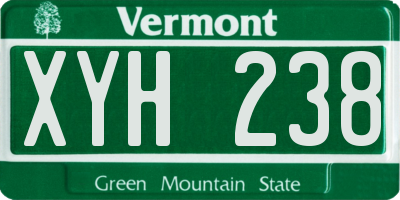 VT license plate XYH238