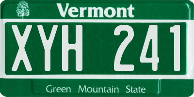 VT license plate XYH241