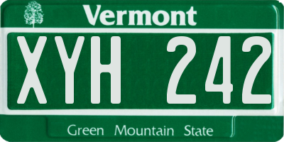 VT license plate XYH242