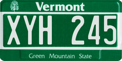 VT license plate XYH245