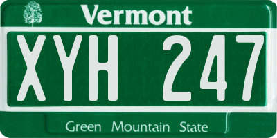 VT license plate XYH247