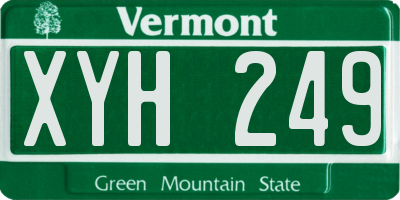 VT license plate XYH249