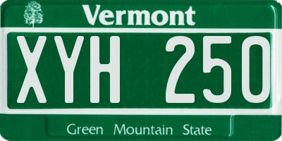 VT license plate XYH250