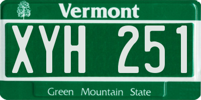 VT license plate XYH251