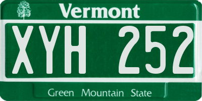 VT license plate XYH252