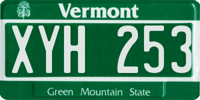 VT license plate XYH253